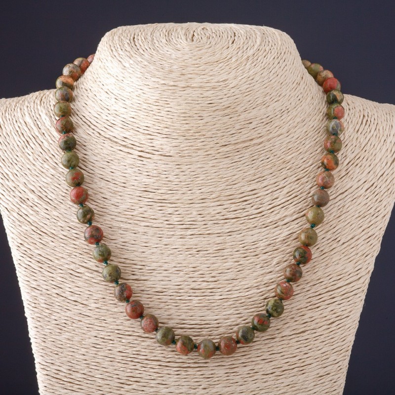 Jasper Hematite Bead Necklace 8 mm 45 cm