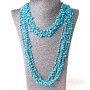 ( 140cm ) Spiderweb necklace with round pendants in blue