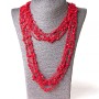 (140cm) "Cobweb" Necklace with Round Dangles, Red