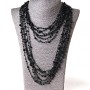 (140cm) "Cobweb" Necklace with Round Dangles, Black