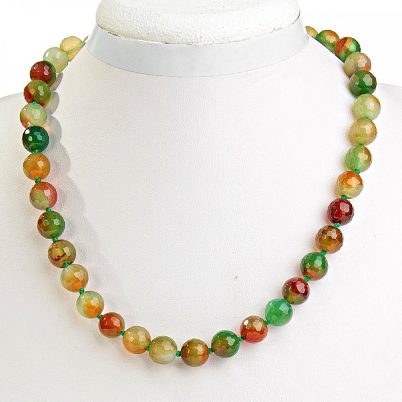 Agate Beads Brazil Sphere 10mm with Faceted Cut, Length 44cm