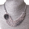 Necklace Silver Hedgehog Pendant Steel (15x3 cm) Crystal Silver, length 40-50 cm