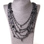 Spider Web Necklace with Oval Pendants in Black, 70cm length