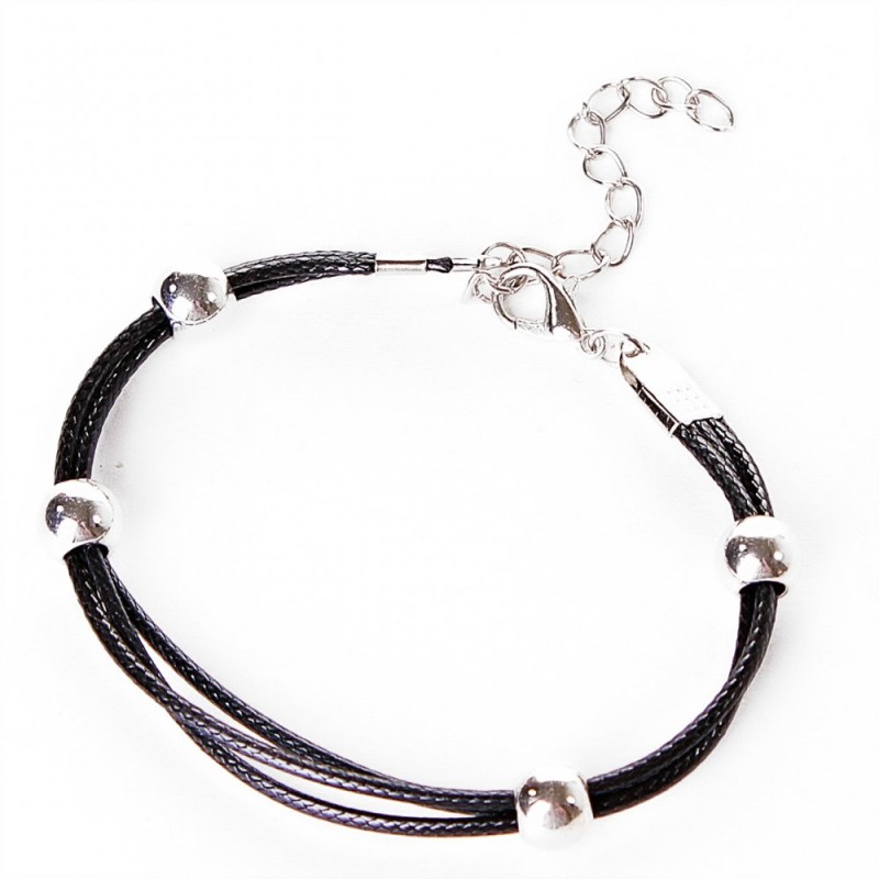 ( 18cm ) Women's bracelet, soft, with metal elements and convenient clasp