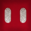 ( 45x25 mm ) Women's Earrings White Rhinestones Light Metal Wedding Evening Studs Dangle Oval