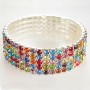 Five-strand Stretch Bracelet with Multicolour Rhinestones (17–18 cm circumference)