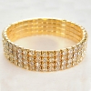 Stretch bracelet four-row with yellow rhinestones, circumference 16-17 cm