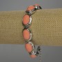 Clearance Bracelet Pink Coral (Imitation) Oval in Setting 20x14mm+/- Toggle Clasp 19-23cm
