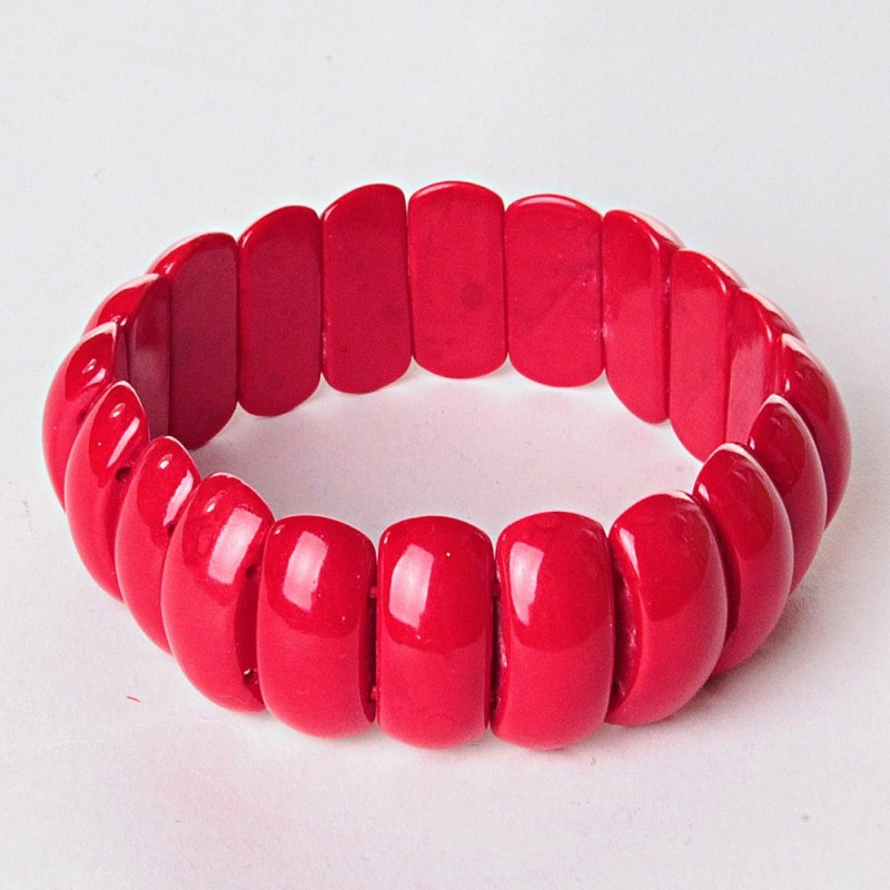 Rectangular-link bracelet 2x1 cm pressed "Coral" rectangular links 2x1 cm