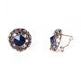 Earrings 2.5 cm circle star crystals blue