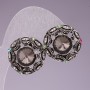 Earrings 2 cm Rainbow Circle with Rhinestones Crystal Grey