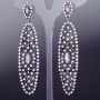Earrings with white crystals "Mesh" Silver