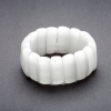 Bracelet Cat's Eye on Elastic Band Pearl Colour "Chain" 25×11mm