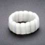 Bracelet Cat's Eye on Elastic Band Pearl Colour "Chain" 25×11mm
