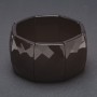 Elastic Bracelet Elite Black Agate Faceted Rectangular "Chain" 30x40mm