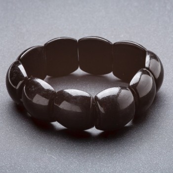 Elastic bracelet with Black Agate "chain" 22x18mm