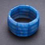 Elite Agate Blue Bracelet on Elastic Rectangular "Chain" 4x2, 8 cm