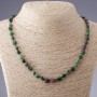Necklace with natural zoisite "tumbled", diameter 7x9mm, length 45cm