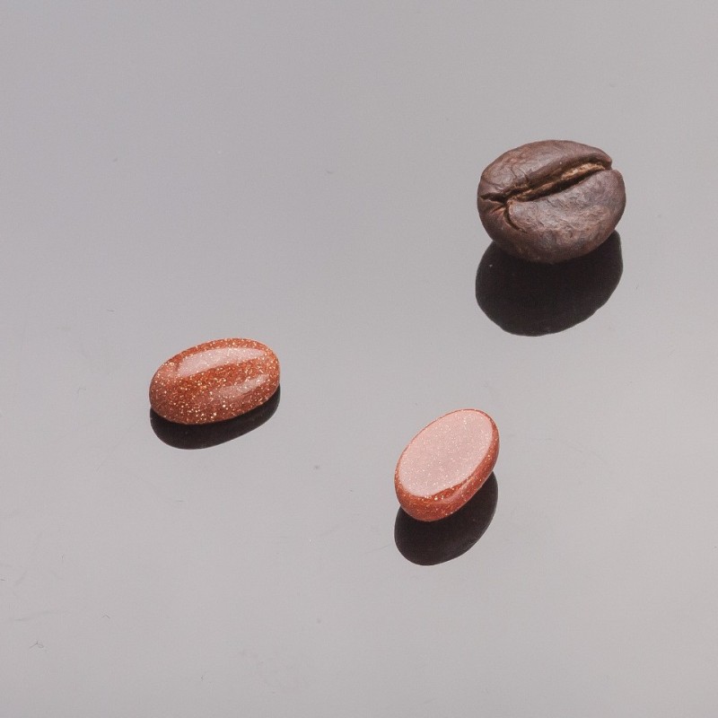 Cabochon Findings Mini Oval Aventurine Golden Sand, diameter 8x5mm