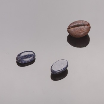 Cabochon Findings Mini Oval Aventurine Blue Sands Night of Cairo, 8x5mm