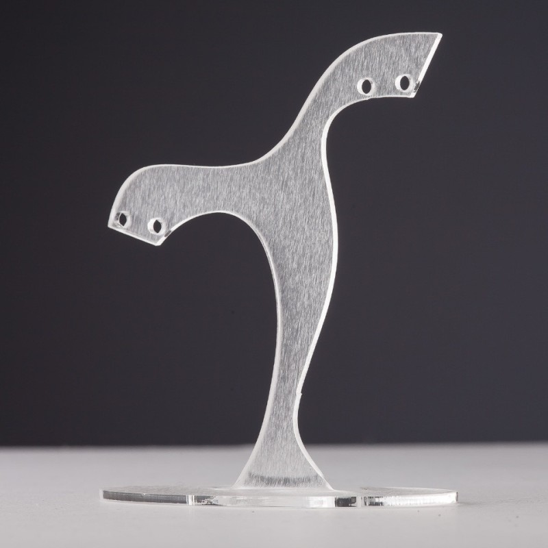 Earring stand white matte plastic, 8cm tall