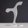 Earring stand white matte plastic, 8cm tall