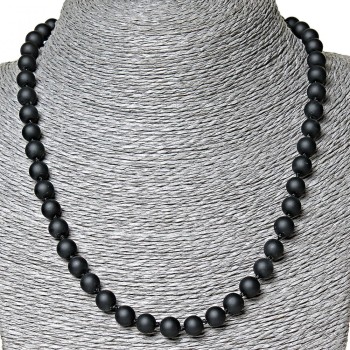 Shungite Bead Necklace (single), diameter 8mm, length 50cm