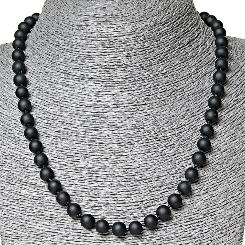 Shungite Bead Necklace (single), diameter 8mm, length 50cm