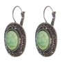 Clearance Jade Earrings, "Drip Silver" Setting, Oval Stone 2.5x1.9cm, Length 3.5cm