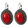 Clearance Earrings, 'Point-Cross' Setting, Oval Stone 2.5x2cm, Length 3.8cm