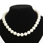 White Sponge Coral Necklace, 12mm bead, length 47.5cm