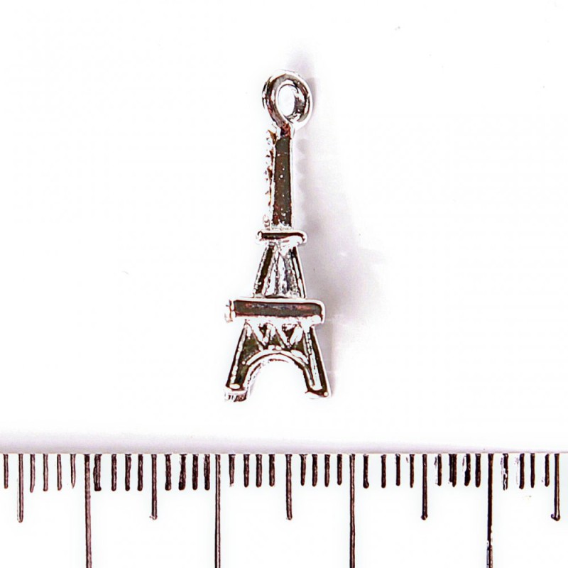 Jewellery Findings Eiffel Tower Pendant with Rhinestones 25x8mm, Pack of 3
