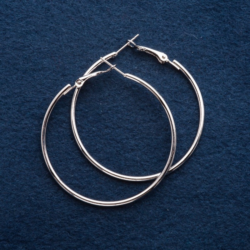 Hoop earrings, diameter 5cm, silver