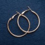 Earrings, hoop, 6 cm diameter, gold-toned