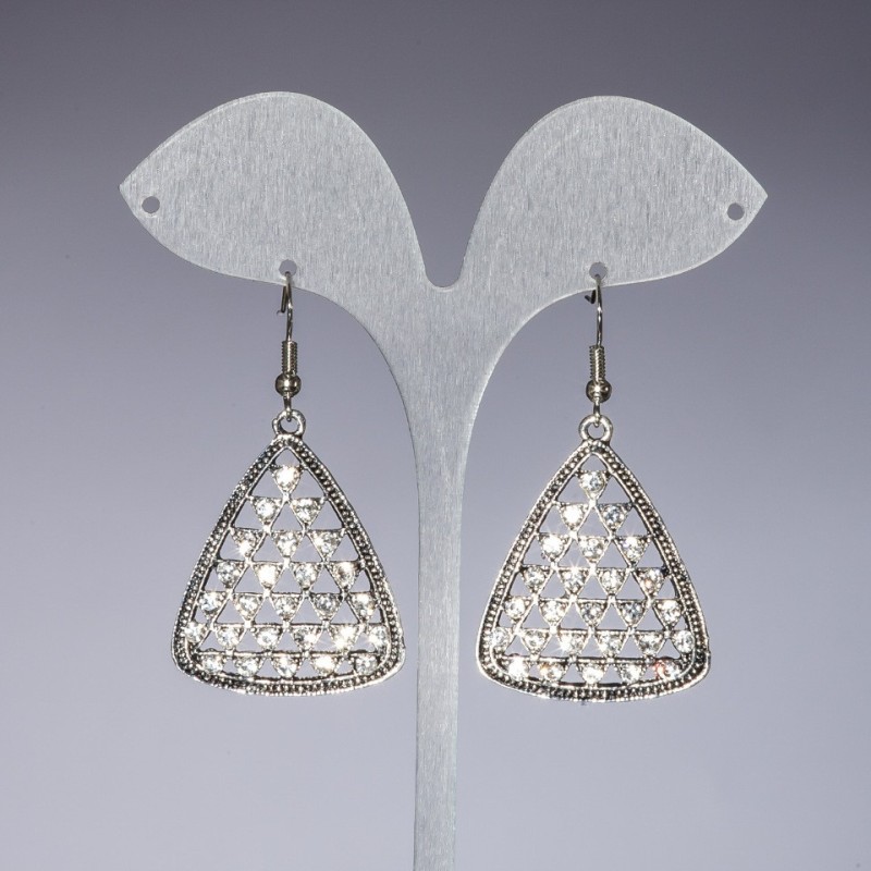 Drop Earrings "Diamond Pyramids", length 5cm