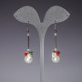 Long Earrings with Imitation Pearls, Coloured "Czech Crystal", Length 6cm