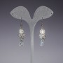 "Evening" Earrings White "Spotlights", White Clear Czech Crystal, Length 5cm