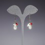 Long Earrings with Imitation Pearls, Czech Crystal, Length 4.5cm