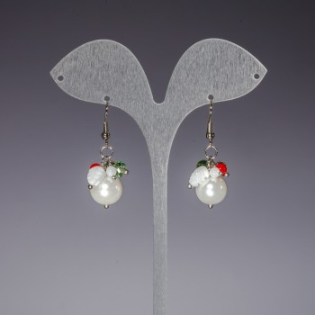 Drop Earrings "Pearl (Imitation)", Length 4.5cm