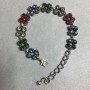 Colourful Crystal Bracelet, silver-tone metal, 18-22cm+