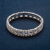 Rhinestone Bracelet "Chequerboard" Two-Row Stretch, Circumference 17cm