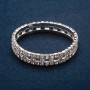 Rhinestone Bracelet "Chequerboard" Two-Row Stretch, Circumference 17cm