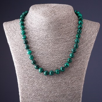 Malachite (Pressed) Necklace, 10mm Diameter, 45cm Length