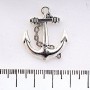 Jewellery Findings Anchor with Chain Pendant 27x27mm, Pack of 6