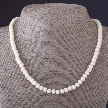 Necklace White Coral "disc" "bead cap", length 45 cm, diameter 4x6 mm