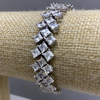 Bracelet TM "Bohemian" Triple Row Diamond Motif Bracelet (Bohemian Crystal, Korea), length 18cm, width 14mm