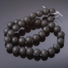 Shungite Beads Smooth Round on String (Synthetic), diameter 12mm, length 37cm