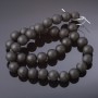 Shungite Beads Smooth Round on String (Synthetic), diameter 12mm, length 37cm