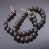 Shungite Beads Smooth Round on Thread (Piece), diameter 10mm, length 37cm