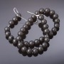 Shungite Beads Smooth Round on Thread (Piece), diameter 10mm, length 37cm
